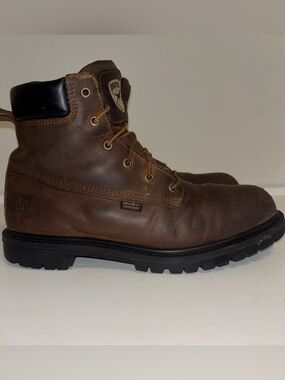 Irish Setter Mens Hopkins 83672 Work Boots 10D Brown Leather Lace Up Safety Toe